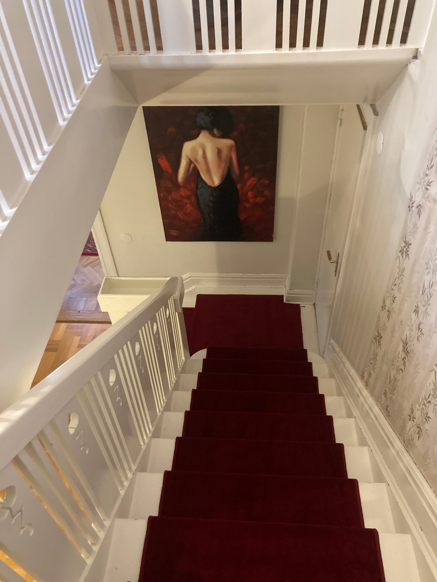 Red stair carpet